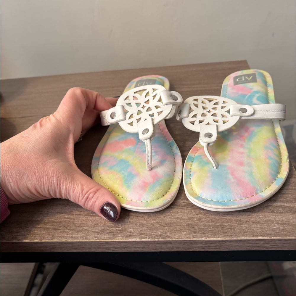 Dolce Vita Kids Tie-Dye Sandals with White Accents